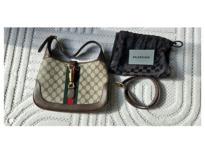 Borsa Balenciaga x Gucci in tela monogrammata Marrone Rosso Beige Verde - vista 12