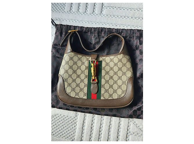Borsa Balenciaga x Gucci in tela monogrammata Marrone Rosso Beige Verde - vista 16