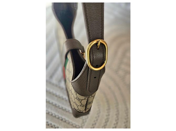 Borsa Balenciaga x Gucci in tela monogrammata Marrone Rosso Beige Verde - vista 8