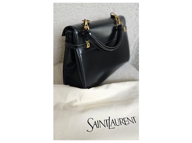 Saint Laurent schwarze Lederhandtasche mit Henkel - Ansicht 11