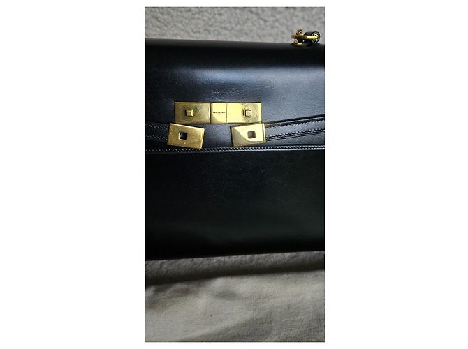 Saint Laurent schwarze Lederhandtasche mit Henkel - Ansicht 13