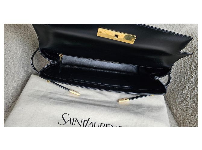 Saint Laurent schwarze Lederhandtasche mit Henkel - Ansicht 16