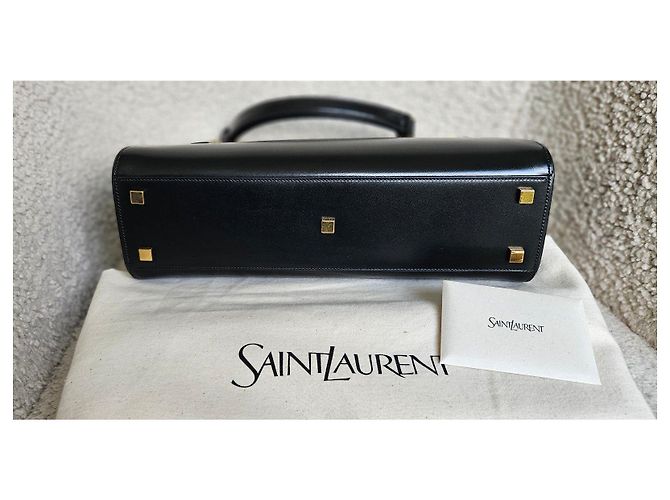 Saint Laurent schwarze Lederhandtasche mit Henkel - Ansicht 17