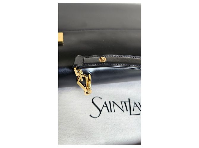 Saint Laurent schwarze Lederhandtasche mit Henkel - Ansicht 18