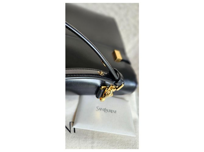 Saint Laurent schwarze Lederhandtasche mit Henkel - Ansicht 19