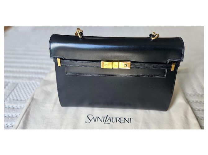 Saint Laurent schwarze Lederhandtasche mit Henkel - Ansicht 2