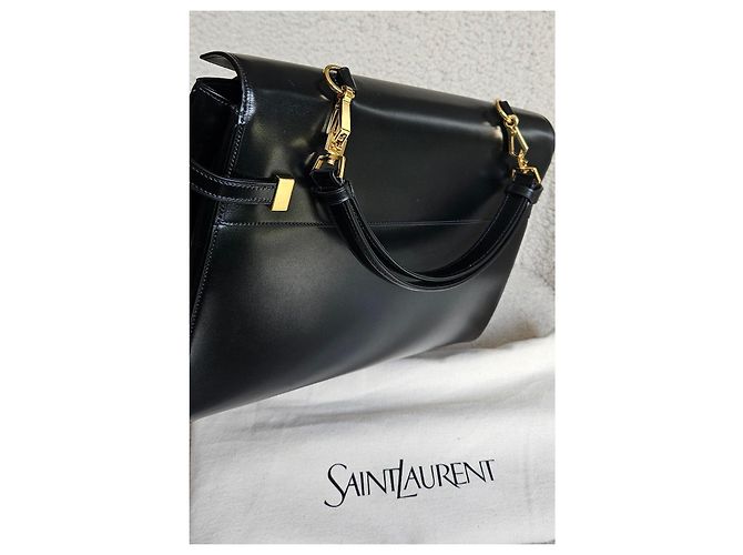 Saint Laurent schwarze Lederhandtasche mit Henkel - Ansicht 20