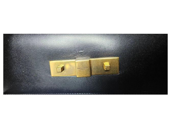 Saint Laurent schwarze Lederhandtasche mit Henkel - Ansicht 6