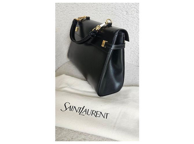 Saint Laurent schwarze Lederhandtasche mit Henkel - Ansicht 8