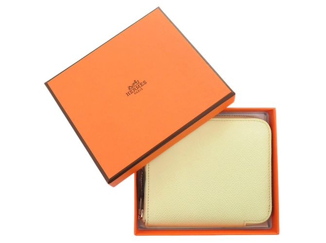 Portamonete in seta Azap di Hermès in beige - vista 2