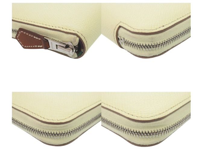 Portamonete in seta Azap di Hermès in beige - vista 4