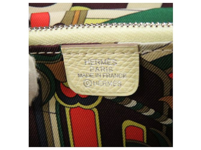 Portamonete in seta Azap di Hermès in beige - vista 9
