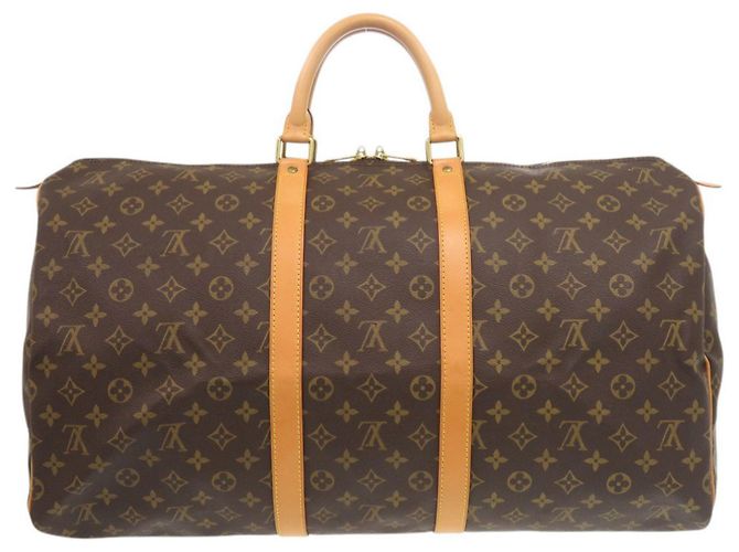 Borsa Boston Keepall 55 Monogram Louis Vuitton Marrone Monogramma - vista 2