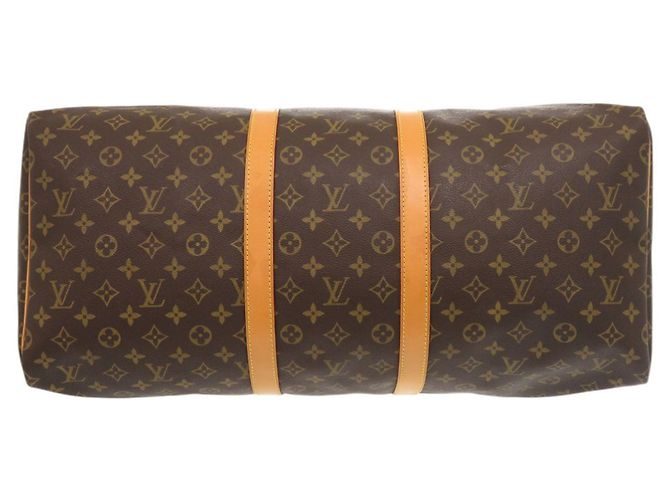 Borsa Boston Keepall 55 Monogram Louis Vuitton Marrone Monogramma - vista 3