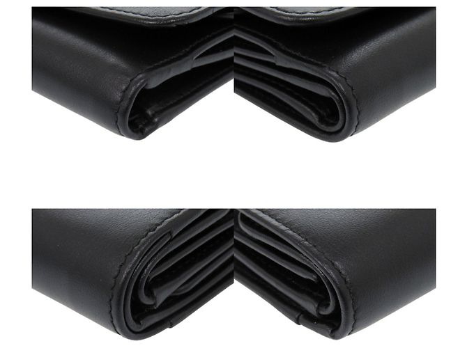 Billetera Tri-Fold Triangle Saffiano de Prada Negro - vista 4