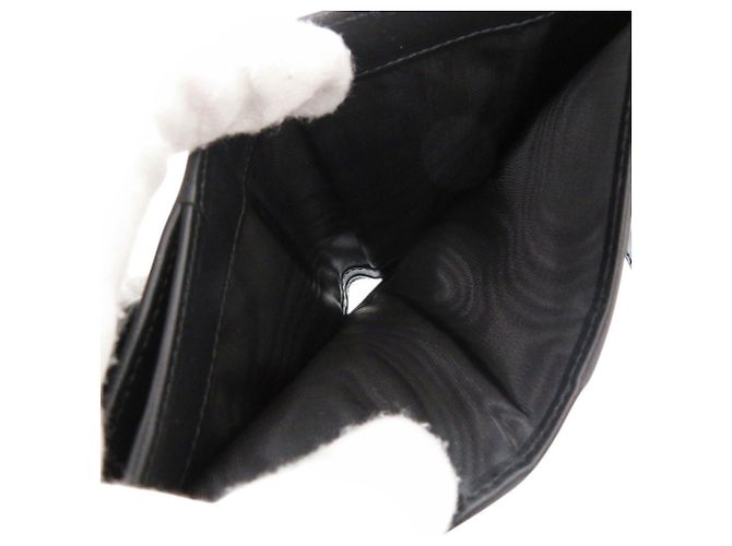 Billetera Tri-Fold Triangle Saffiano de Prada Negro - vista 6