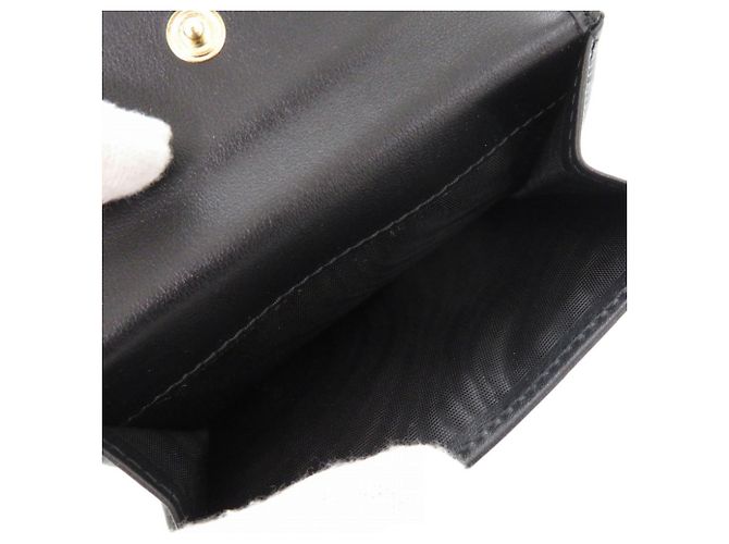 Billetera Tri-Fold Triangle Saffiano de Prada Negro - vista 7
