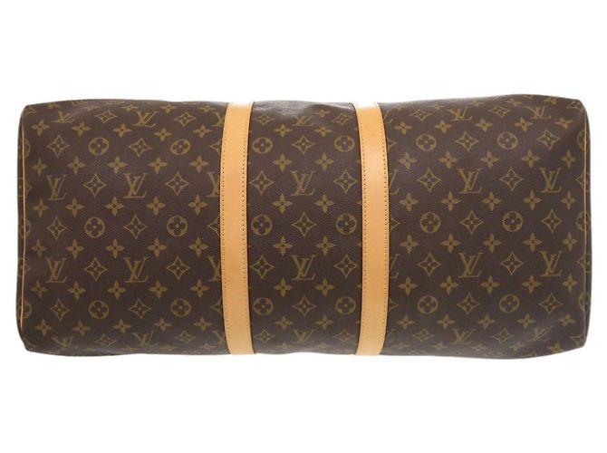 Borsa Boston Keepall 55 Monogram Louis Vuitton Marrone - vista 3