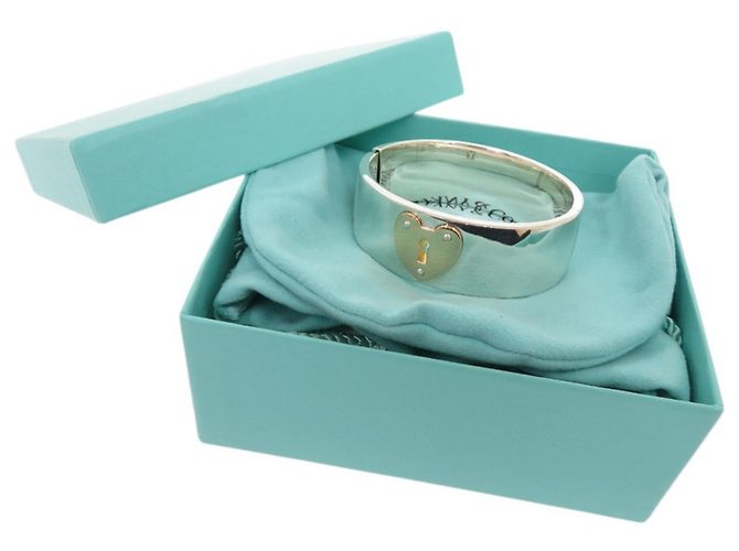 Bracciale a bangle a forma di cuore con lucchetto Tiffany & Co. Argento - vista 2
