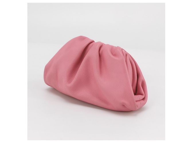Mini portafoglio Bottega Veneta Cloud rosa in agnello - vista 3