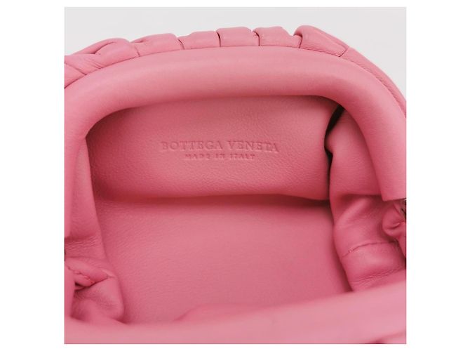 Mini portafoglio Bottega Veneta Cloud rosa in agnello - vista 8
