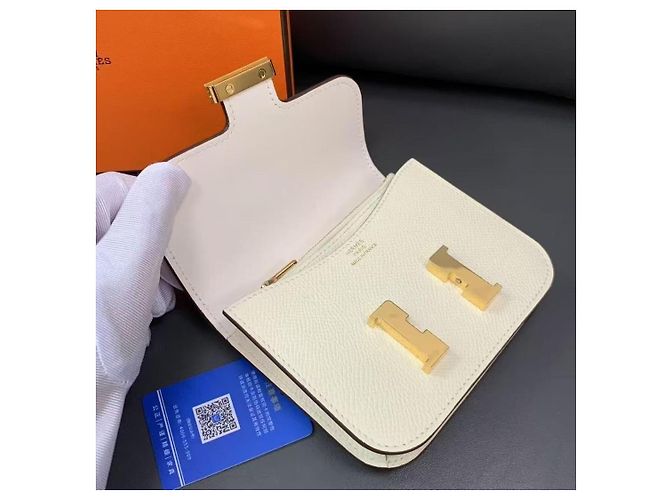 Borsa Hermès Constance Smile in pelle Epsom bianca Bianco - vista 6