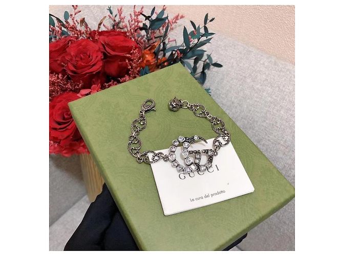 Bracciale con perline Gucci nero diamante - vista 6