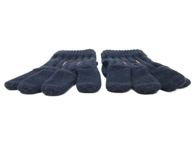 Guanti in cashmere e seta H Torsade di Hermès Blu navy - vista 5