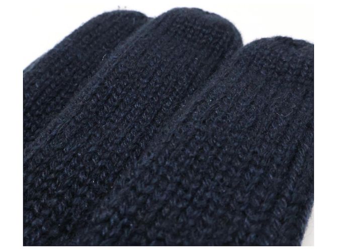 Guanti in cashmere e seta H Torsade di Hermès Blu navy - vista 9