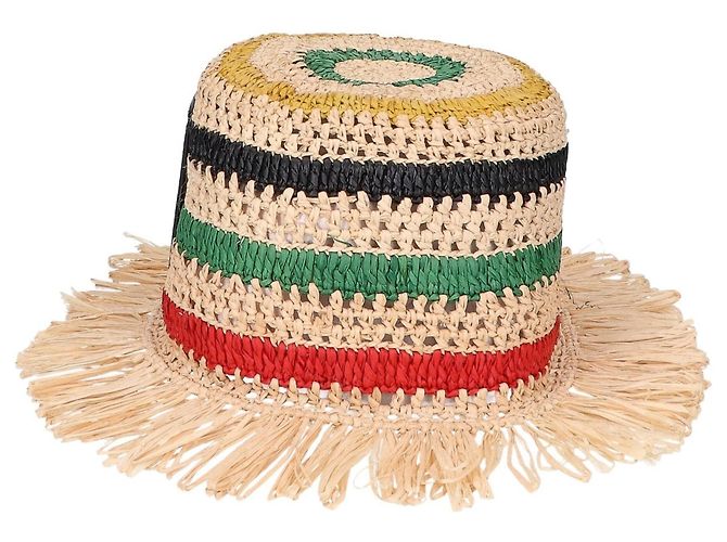 Cappello Clochette in Raffia a Strisce Anagram Loewe Multicolore - vista 2