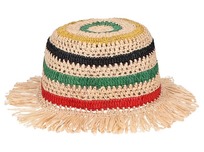 Cappello Clochette in Raffia a Strisce Anagram Loewe Multicolore - vista 3