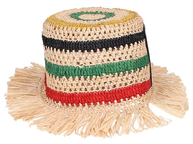 Cappello Clochette in Raffia a Strisce Anagram Loewe Multicolore - vista 4