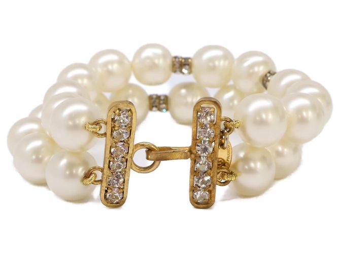 Timeless Bracciale a doppio filo di perle finte Chanel D'oro - vista 2