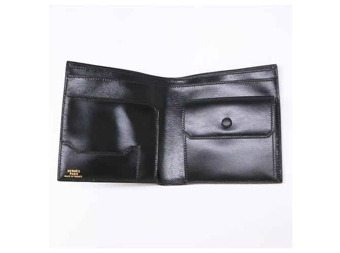 Hermès Hermes Box Calf Leather Bi-fold Wallet Black - view 7