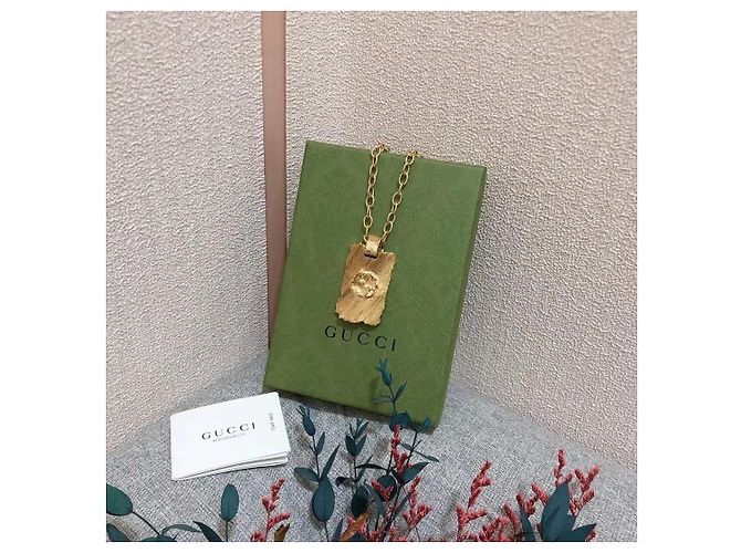 Gucci Collana Lunga Lava in Lega di Bronzo Dorata D'oro - vista 3