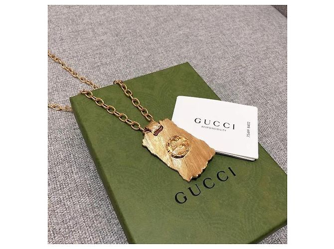 Gucci Collana Lunga Lava in Lega di Bronzo Dorata D'oro - vista 5