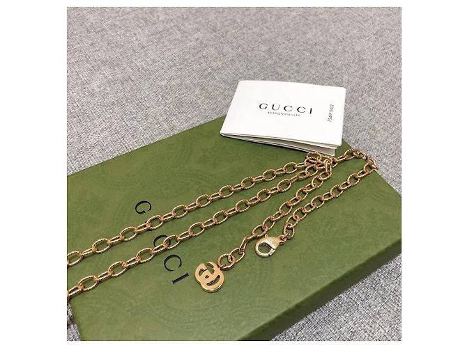 Gucci Collana Lunga Lava in Lega di Bronzo Dorata D'oro - vista 6