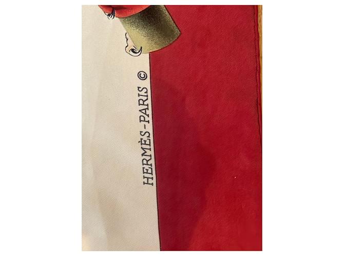 Hermès Seidenschal Jagdflug Weiß Rot Mehrfarben - Ansicht 4
