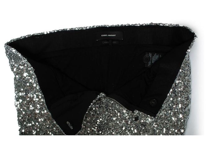 Isabel Marant, Pantalon en sequins argenté Métallisé - vue 6
