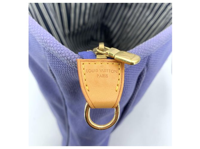 Louis Vuitton Stofftasche Antigua Blau - Ansicht 5