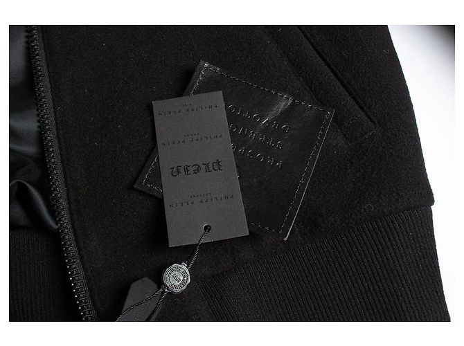 Philipp Plein, Wollfleece-Bomber Schwarz - Ansicht 8