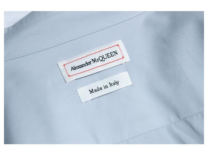 Alexander McQueen, Giacca camicia azzurra con zip Blu - vista 6