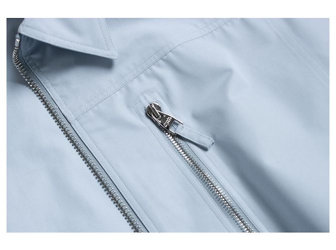 Alexander McQueen, Giacca camicia azzurra con zip Blu - vista 8