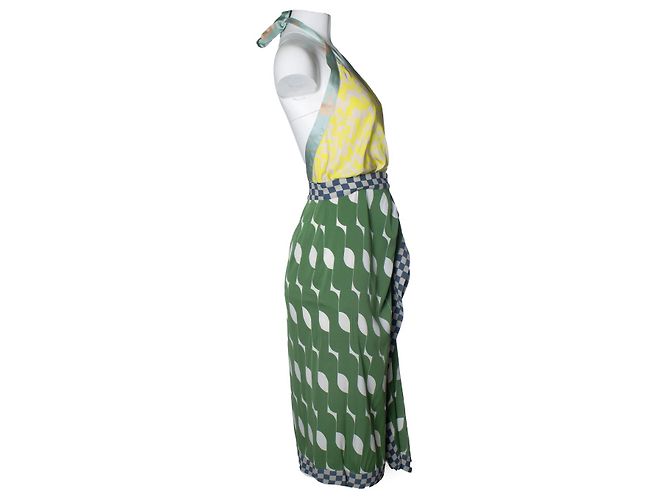 Vestido midi con cuello halter estampado Dries van Noten Multicolor - vista 2