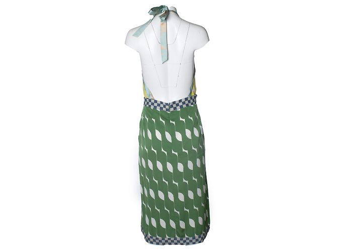 Vestido midi con cuello halter estampado Dries van Noten Multicolor - vista 3