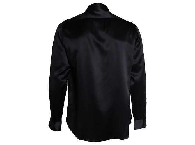 Camicia in seta nera Saint Laurent 2016 Nero - vista 3