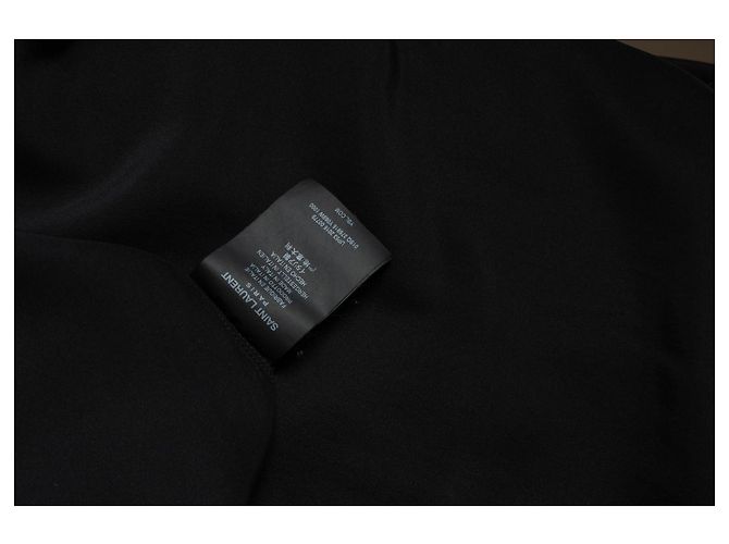 Camicia in seta nera Saint Laurent 2016 Nero - vista 5