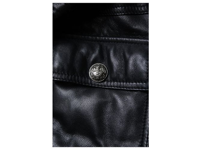Philipp Plein, bomber in pelle con cappuccio e pelliccia Nero - vista 6