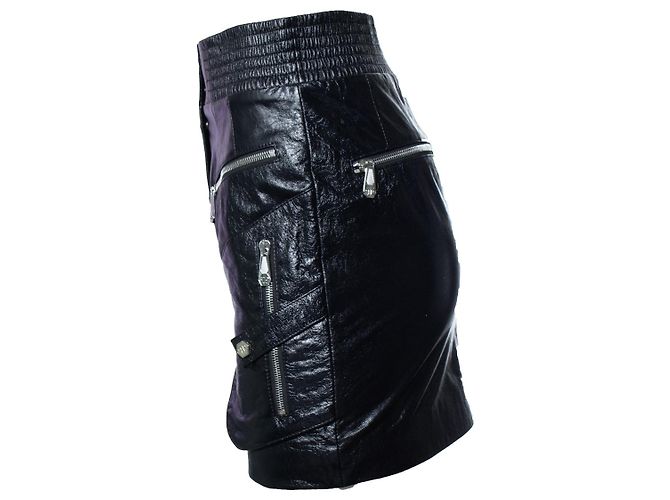 Falda de cuero recubierto Philipp Plein Negro - view 2