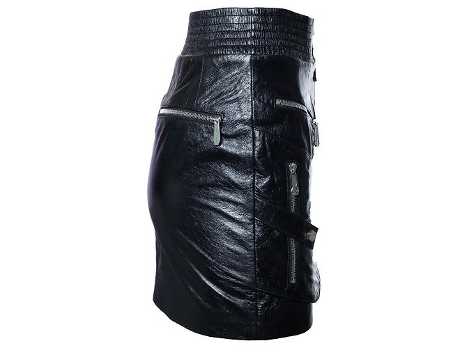 Falda de cuero recubierto Philipp Plein Negro - view 4